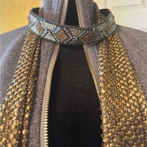 Headband tri-color gold silver gunmetal hand beaded handmade total comfort